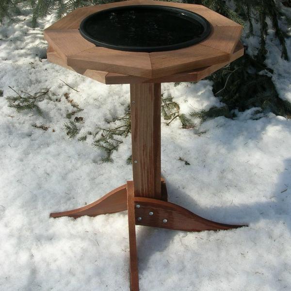 Octagonal Heated Pedestal Birdbath