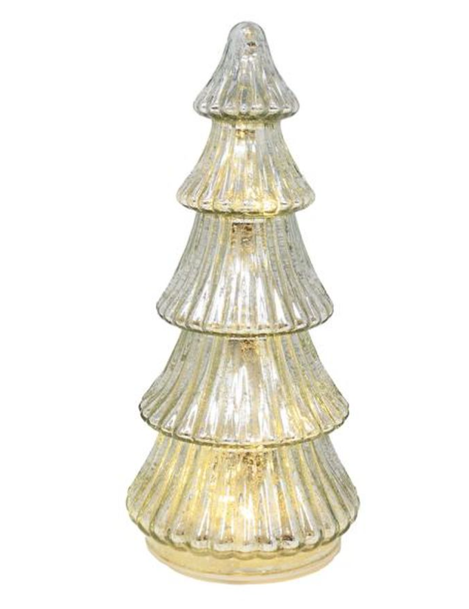 Gift Essentials Silver Tiered Glass LED Tree