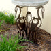 Crane laser cut birdbath base in use with charcoal top
