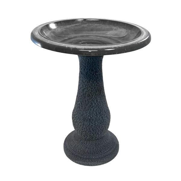 Fiber Clay Bird Bath w/ Tall Pedestal