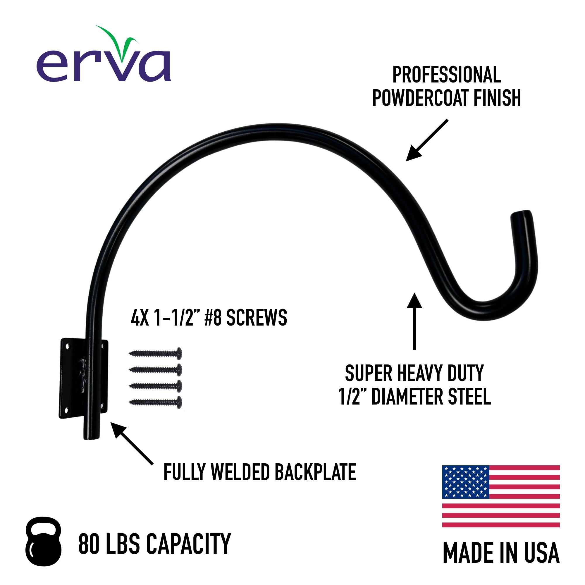 Erva screw mount hanger reach diagram