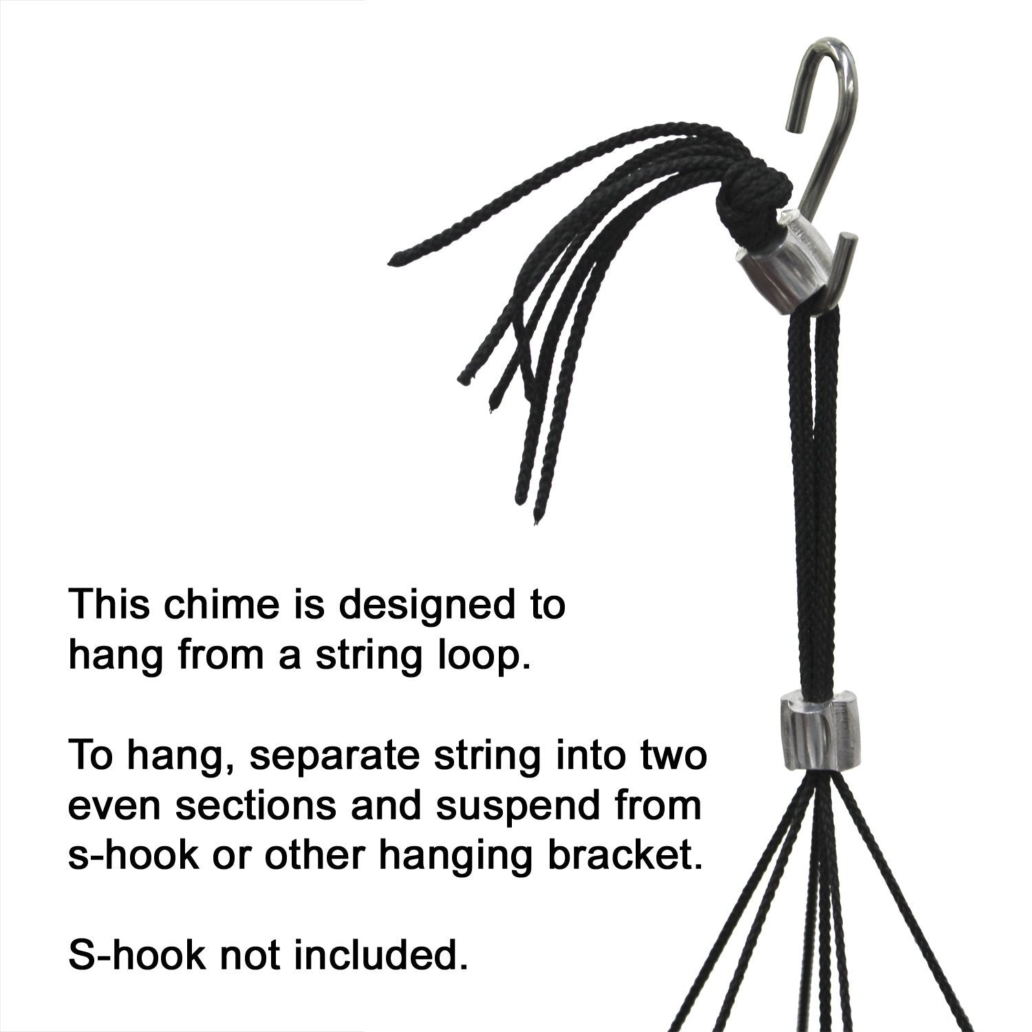 Woodstock Windsinger Chimes of King David string loop hanging detail