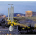 Woodstock Windsinger Chimes of King David hanging in a garden setting