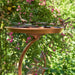 32 inch Zaer copper iron bird bath with branch stand - full profile