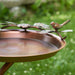 32 inch Zaer copper iron bird bath with branch stand - angle view
