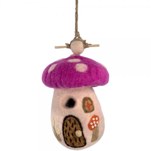 Felt Bird House - Magic Mushroom