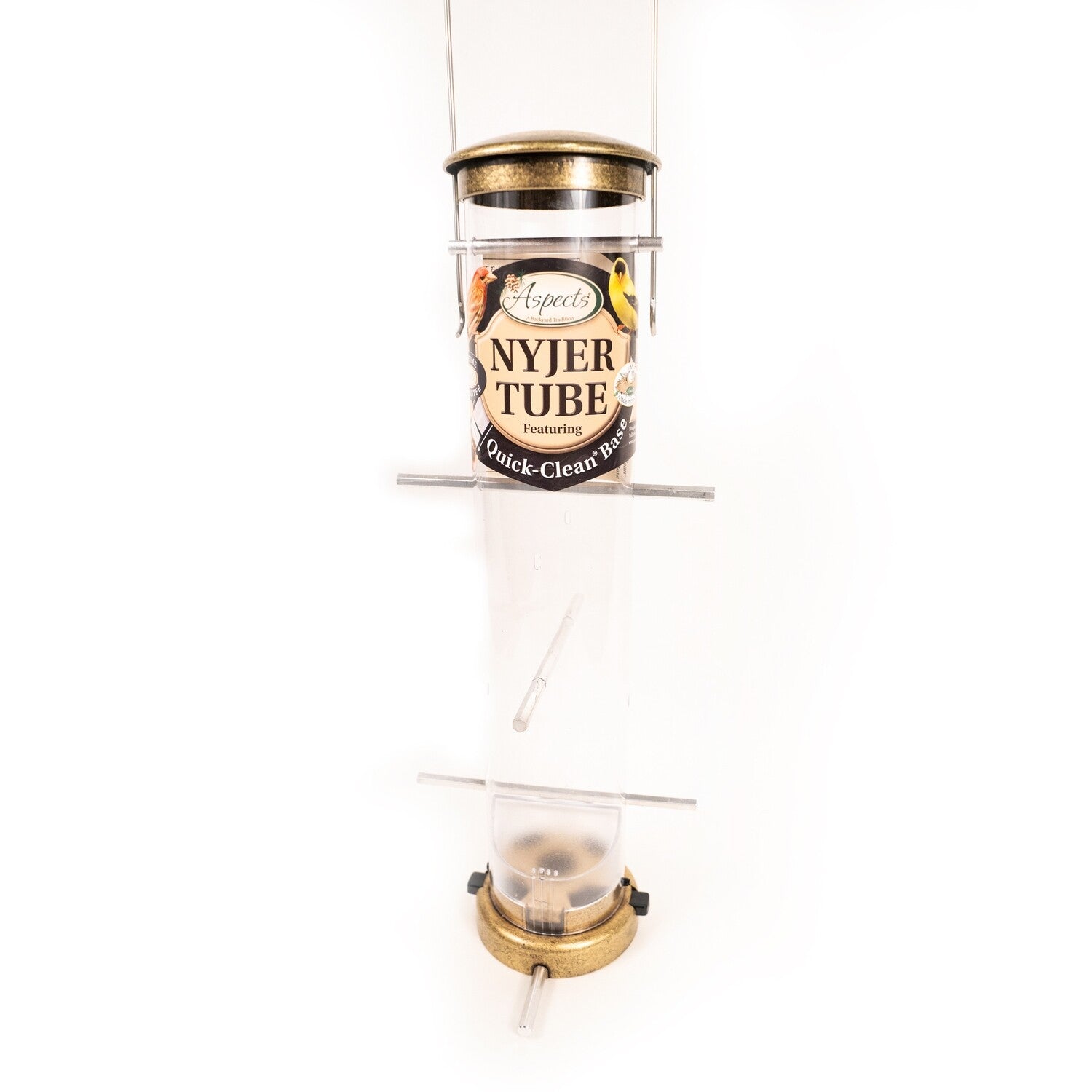 Quick Clean Brass Nyjer Tube Feeder - Medium