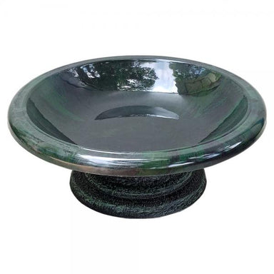 Fiber Clay Bird Bath - Hunter Green w/ Small Base