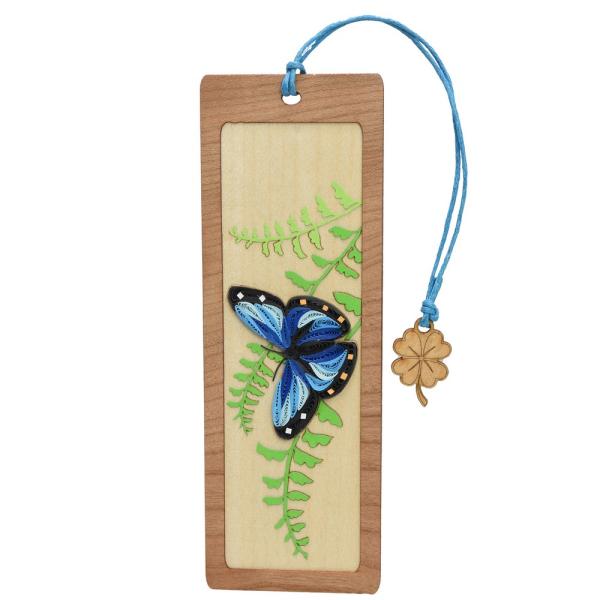 Quilled Bookmark - Blue Morpho Butterfly