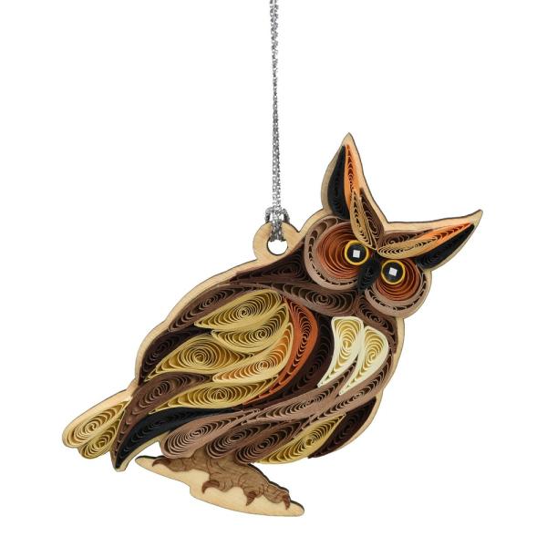 Quilled Ornament - Great Horned Owl