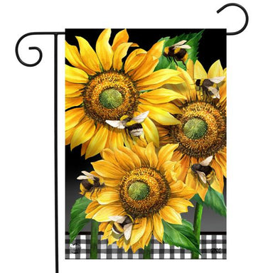 Buzzing Sunflowers Garden Flag