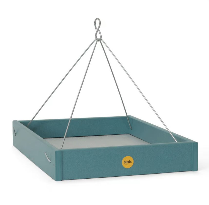Large Hanging Platform Feeder Recycled Plastic - Lake Blue