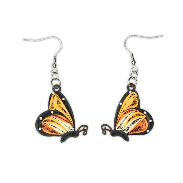Quilled Earrings - Monarch Butterfly