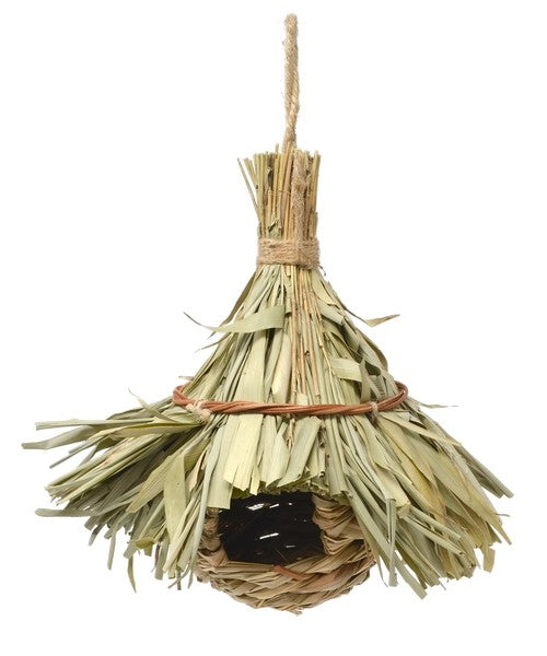 Roosting Pocket - Grass Hanging w/ Thatched Roof