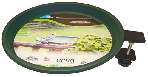 Erva Bird Bath - Clamp Mount Wire Ring with 14 in Green Insert