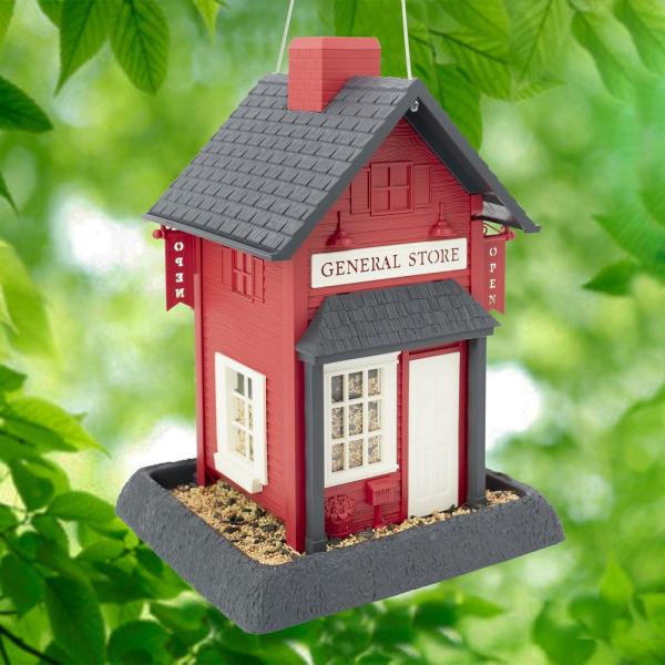 North States Village Collection - Red General Store Birdfeeder