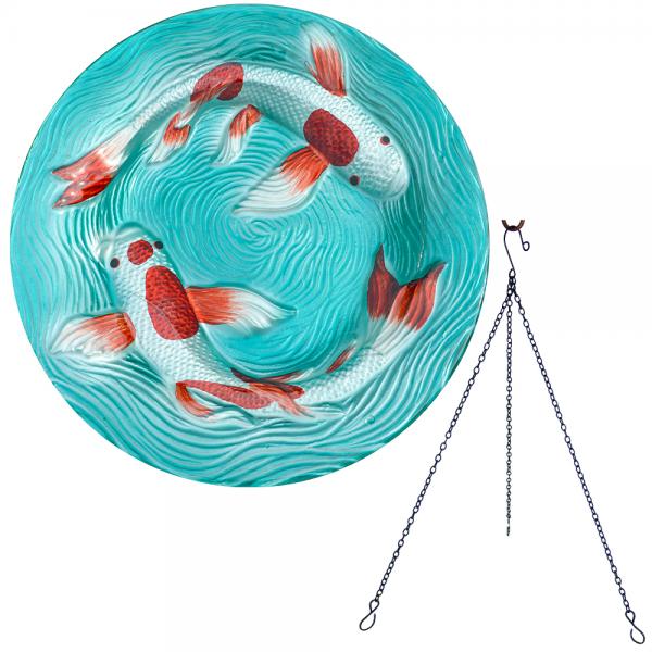 Glass Bird Bath - Koi Pond Hanging