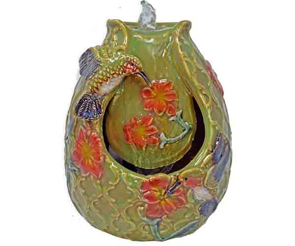 Tabletop Ceramic Fountain - Hummingbird