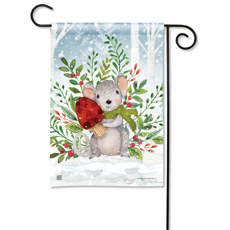 Winter Mouse Garden Flag