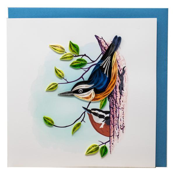 Quilled Card - Red Breasted Nuthatch
