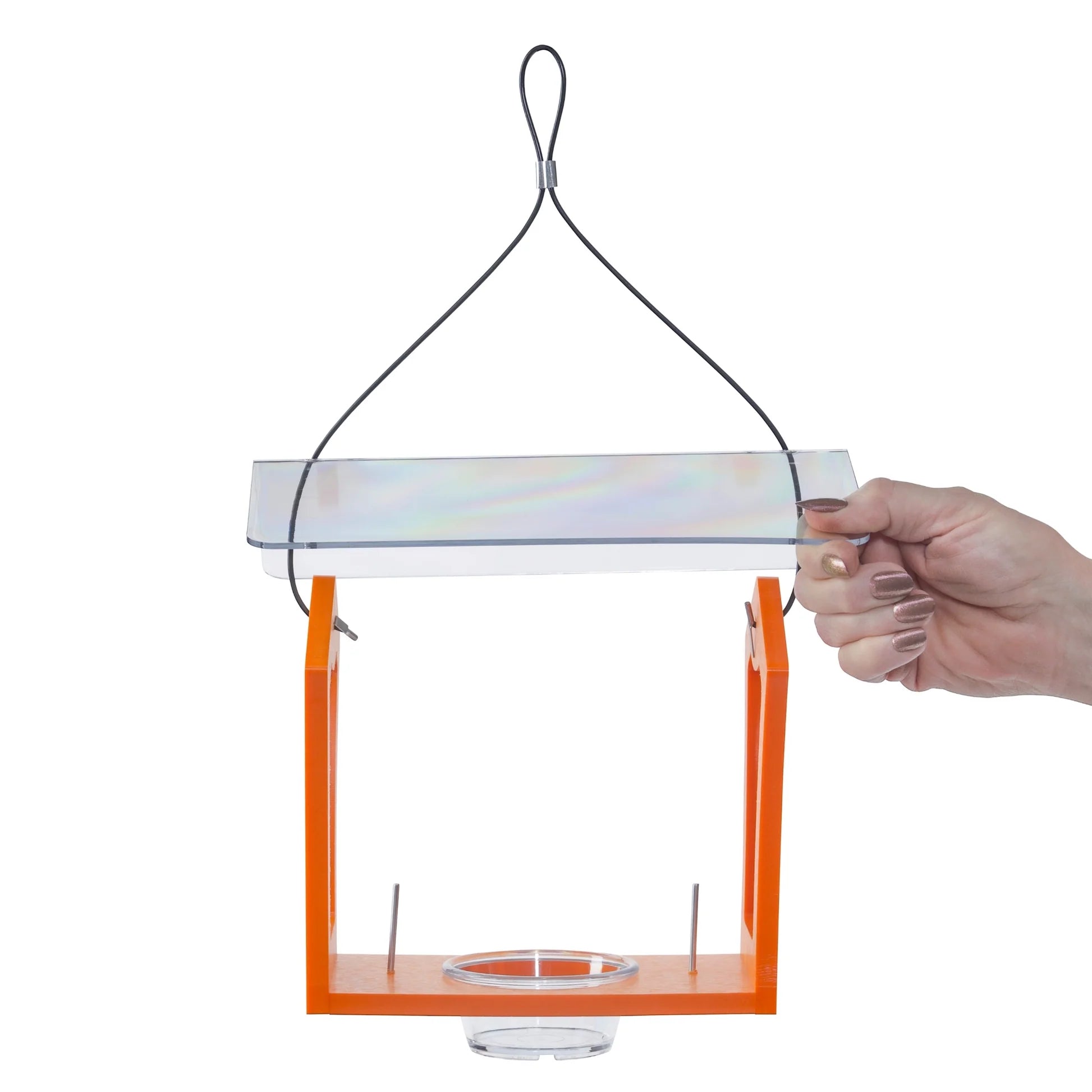 Bird's Choice Oriole Feeder - Orange Recycled Plastic, Single Cup