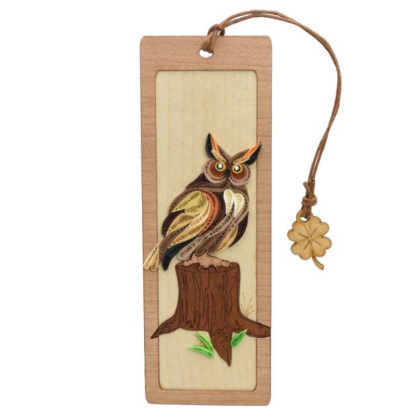 Quilled Bookmark - Great Horned Owl