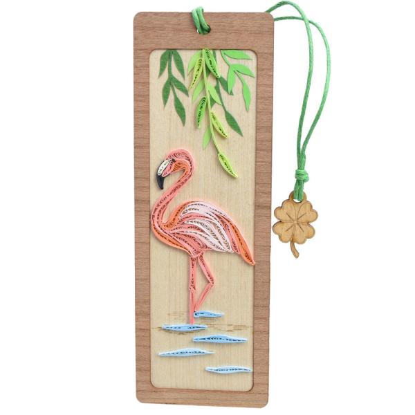 Quilled Bookmark - Flamingo