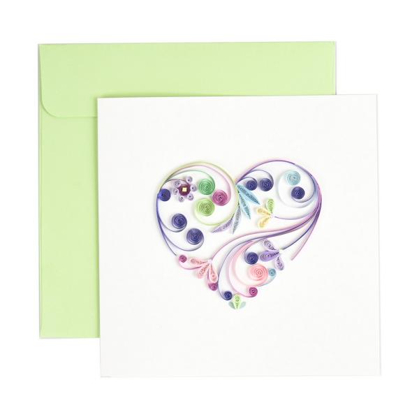 Quilled Card - Multi-Color Heart