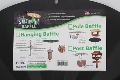 Erva Squirrel Baffle - 24" Wrap Around Disc Black (1/2"-1" Poles)