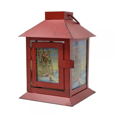 Wintertime Sleigh Cardinals Lantern