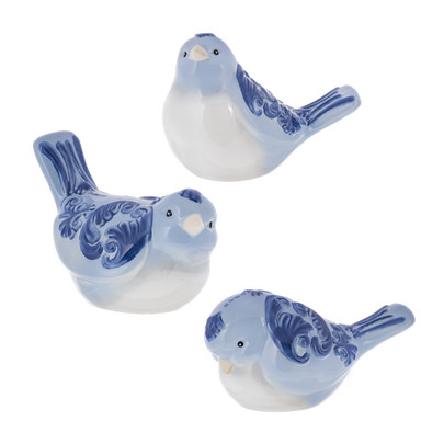 Glazed Bird Light Blue Scroll - Asst Styles