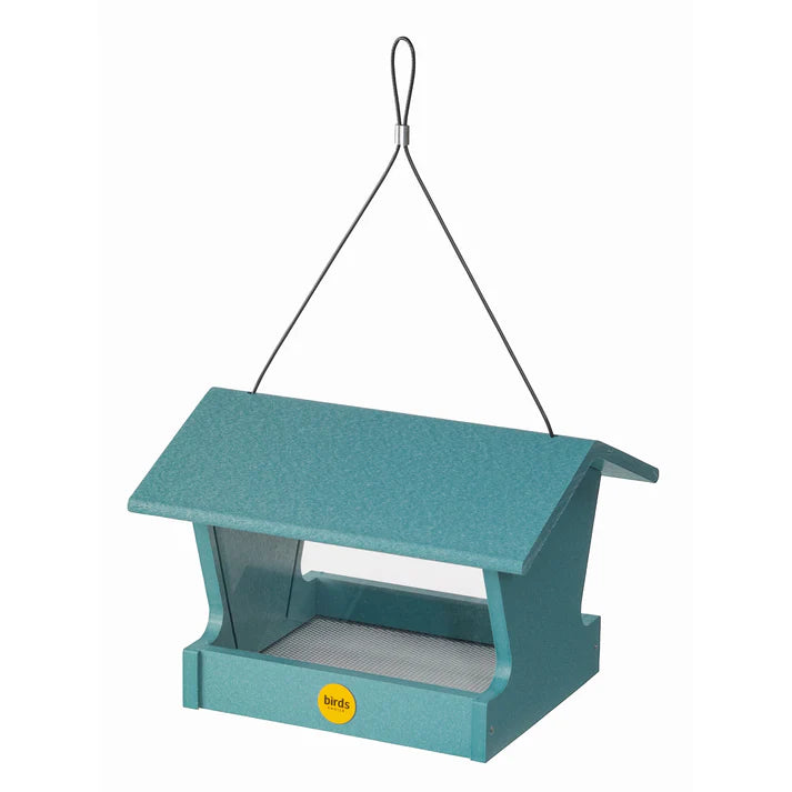 Medium Hopper Feeder - Lake Blue Recycled Plastic