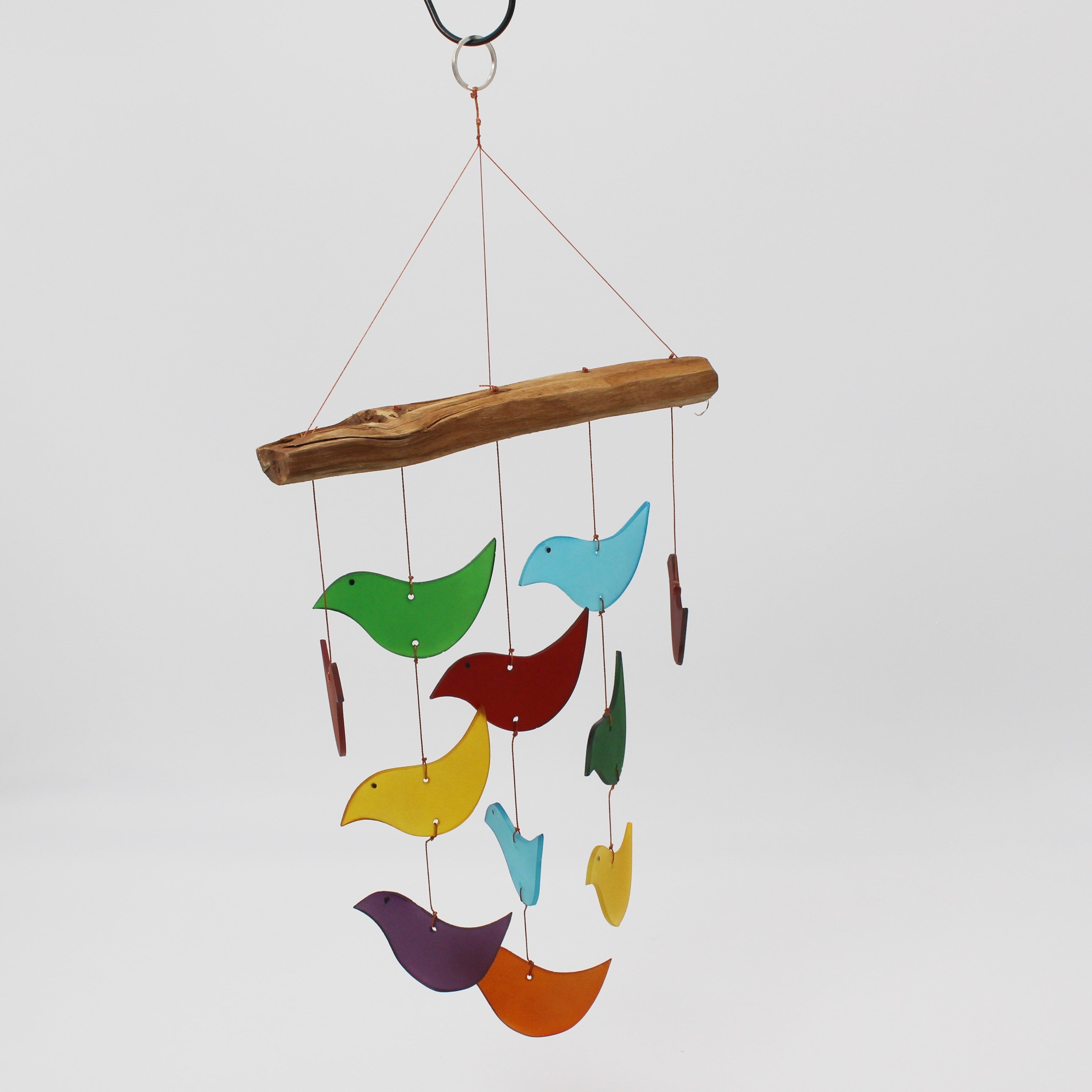 Glass Chime - Multi-Color Birds & Driftwood
