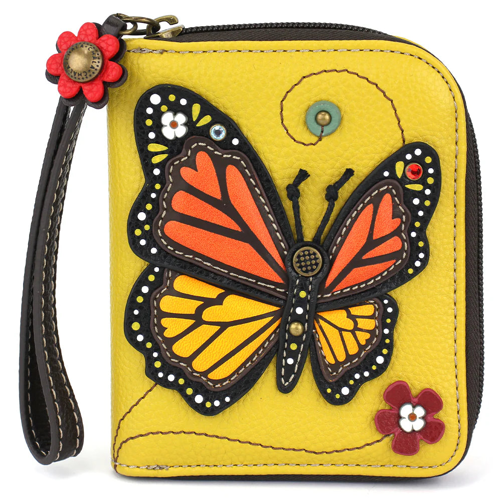 Chala Zip Around Wallet - Monarch Butterfly (Yellow)
