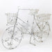 Iron Bicycle Plant Stand w/ Flower Baskets in Antique White