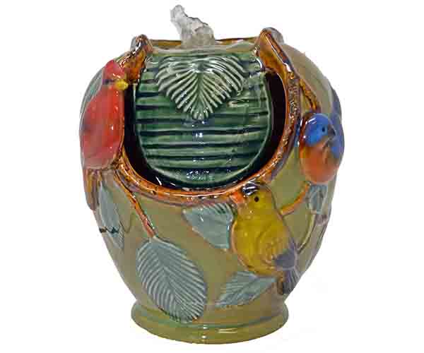 Tabletop Ceramic Fountain - Songbird Trio
