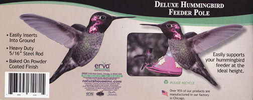 Erva 65 in Deluxe Hummingbird Feeder Pole - Steel Shepherds Hook