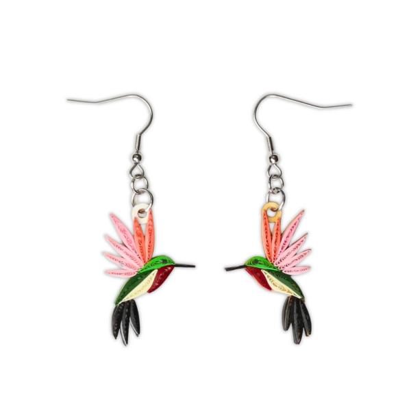 Quilled Earrings - Hummingbird