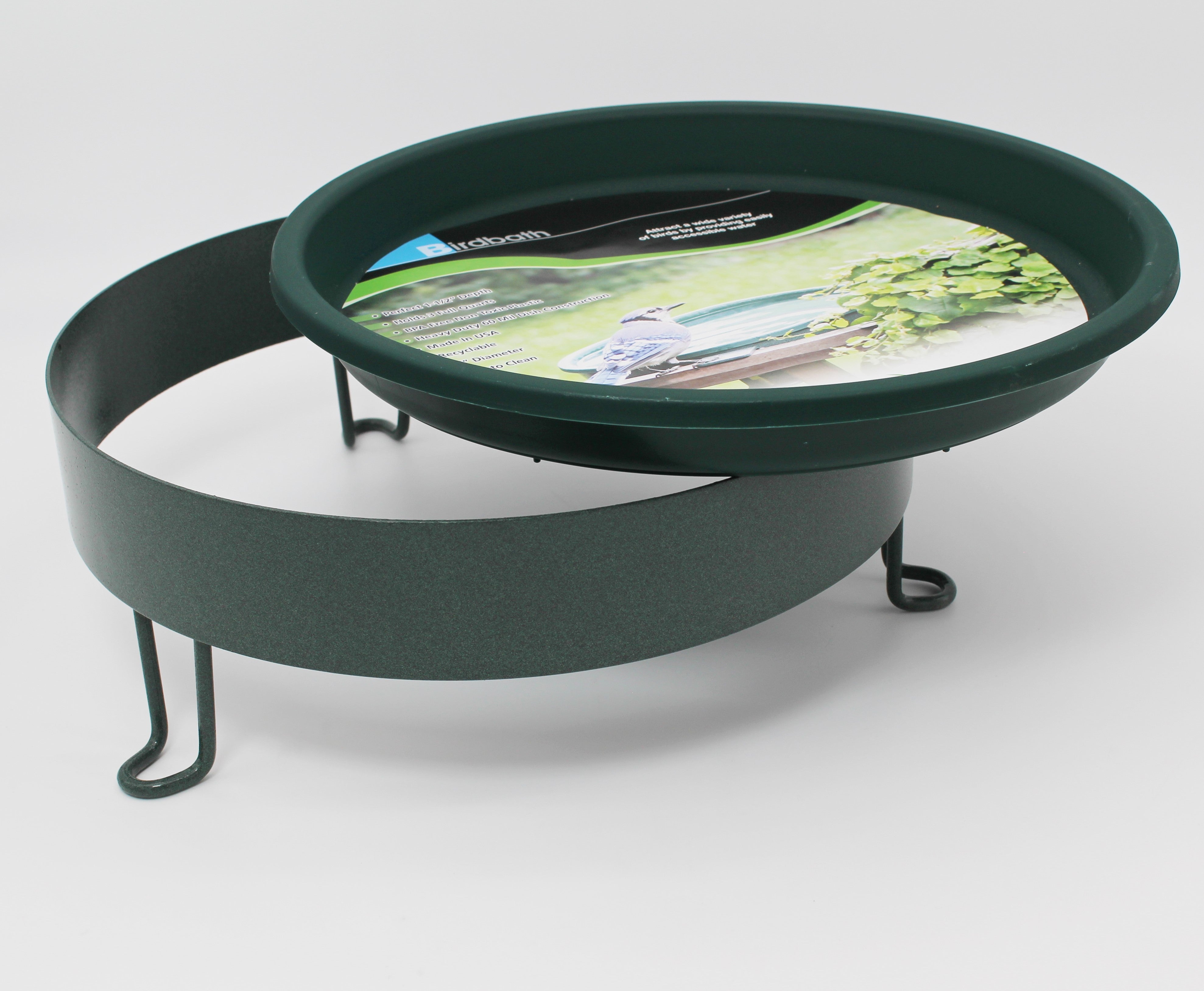 Erva Bird Bath - Green Ground Level w/ 14" Green Insert