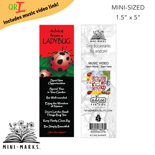 Advice for Life Mini Bookmark - Ladybug