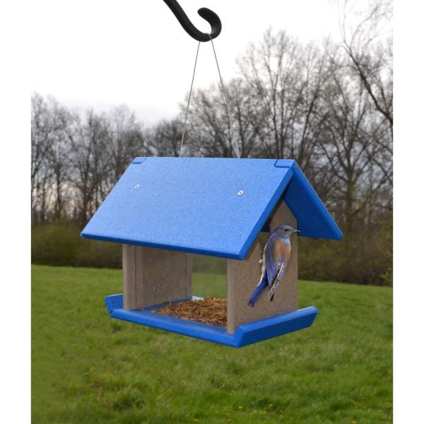 Recycled Plastic Mealworm Feeder - Blue/Driftwood