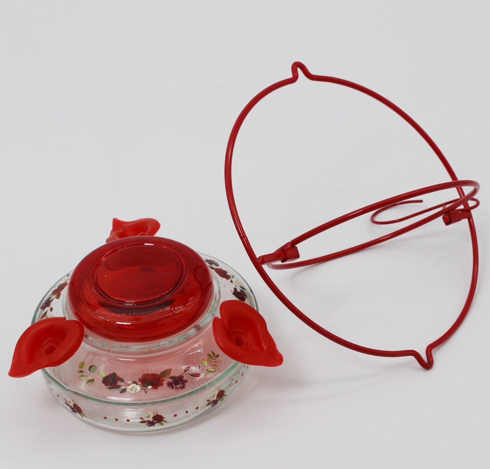 Glass Top Fill Hummingbird Feeder Crimson Corsage