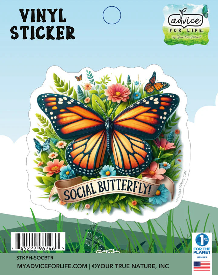 Advice for Life Vinyl Sticker - Social Butterfly