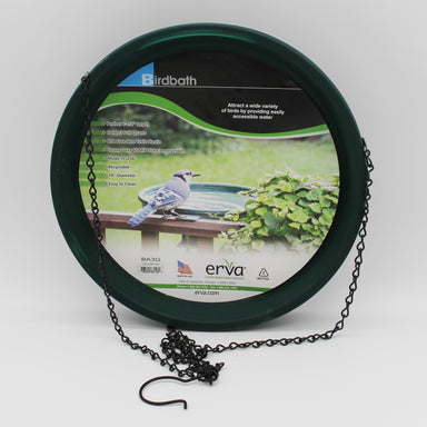 Erva Hanging Bird Bath - Green w/ 14" Green Insert
