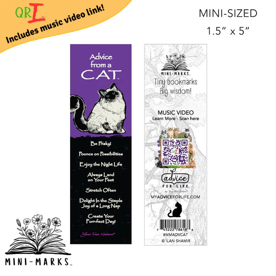 Advice for Life Mini Bookmark - Cat