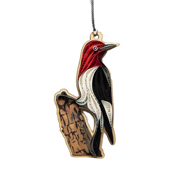 Quilled Ornament - Red Headed Woodpecker