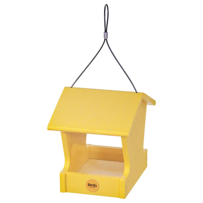 Small Hopper Feeder - Yellow Recycled Plastic