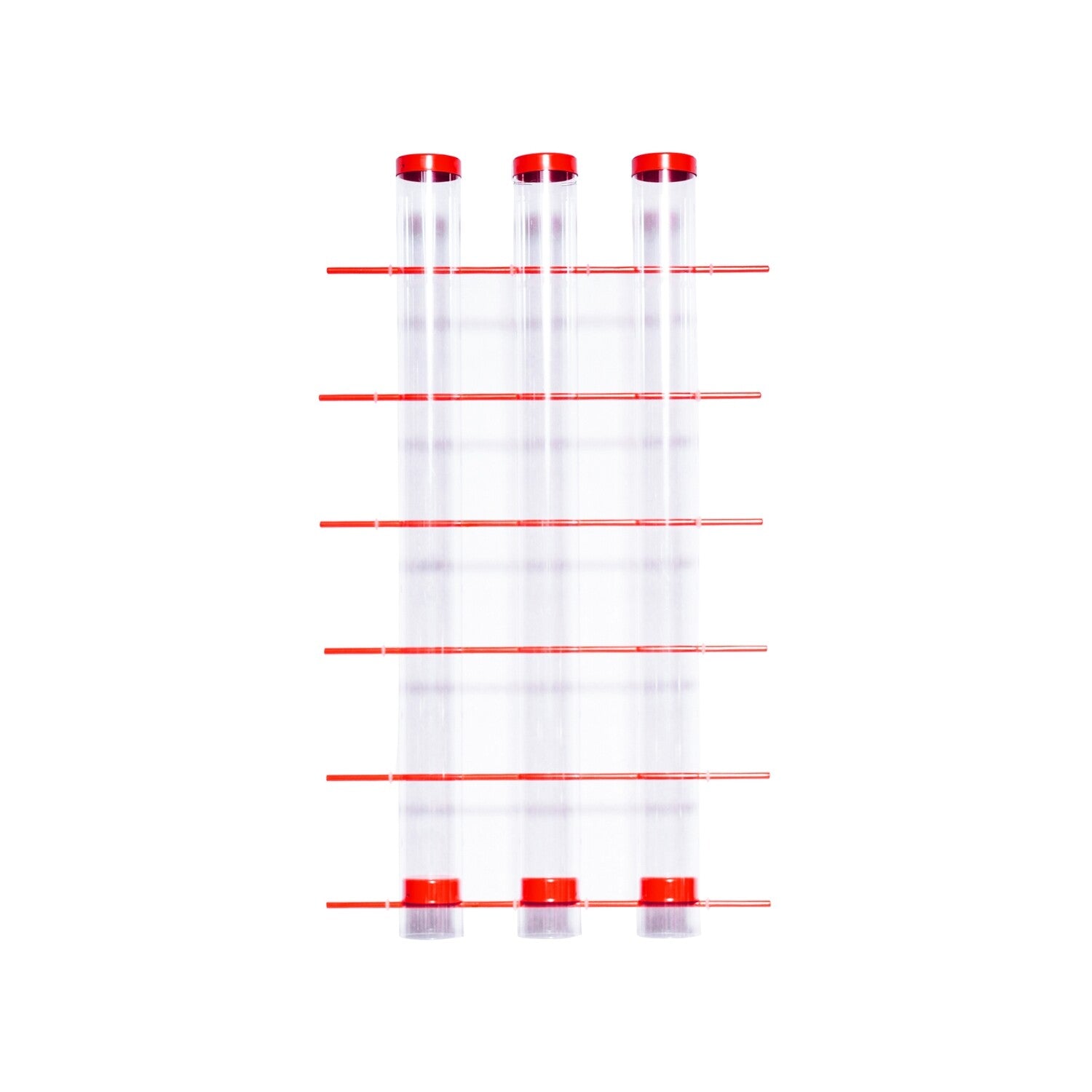 Three Tube Finch Feeder - Red