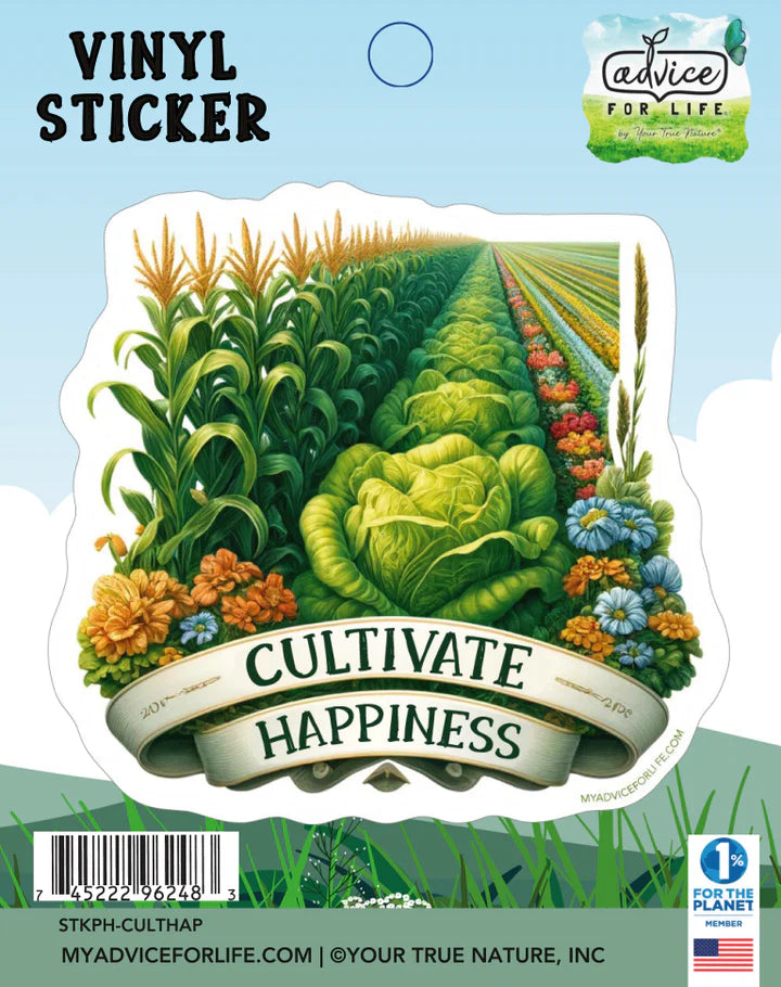 Advice for Life Vinyl Sticker - Cultivate Happiness