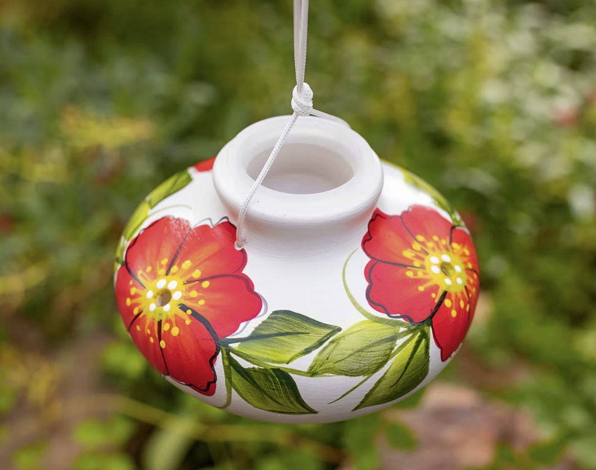 Lone Wolf Short Hummingbird Feeder - Poppy